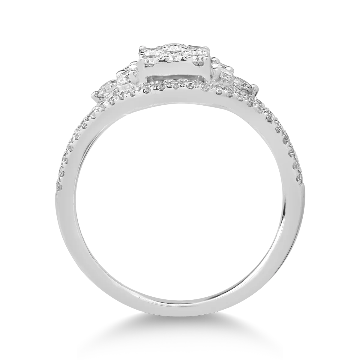 Inel din aur alb cu diamante de 0.77ct