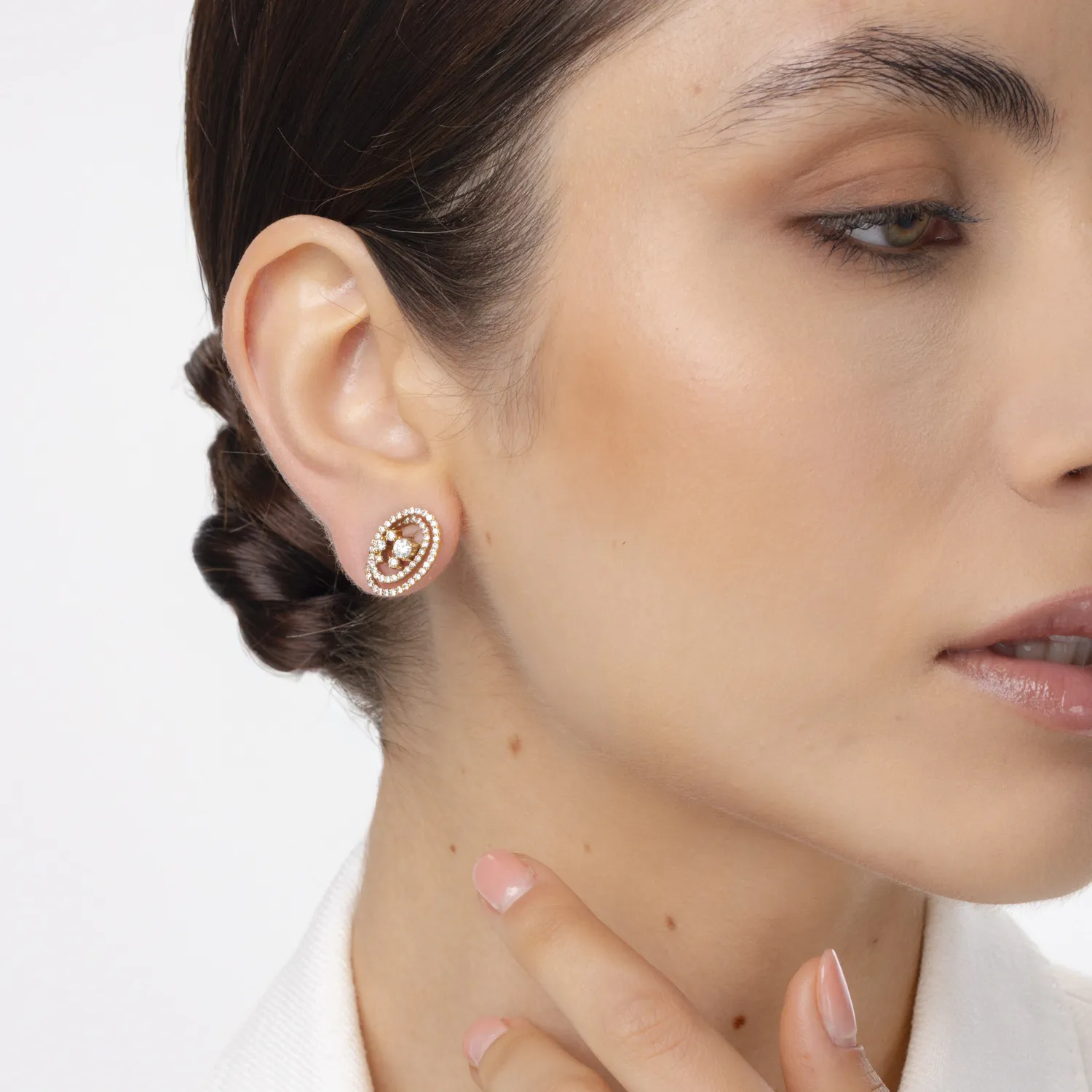 18K rose gold earrings with 1.49ct diamonds