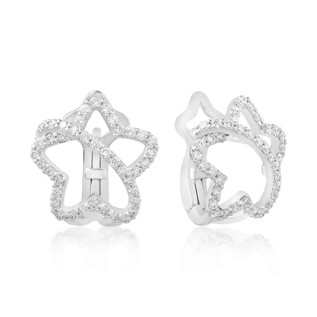 Cercei din aur alb cu diamante de 0.7ct