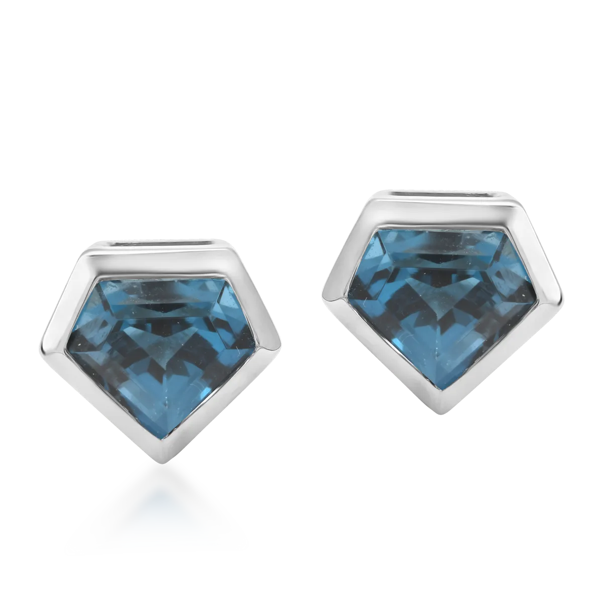 Cercei din aur alb de 18K cu topaze london blue de 1.426ct