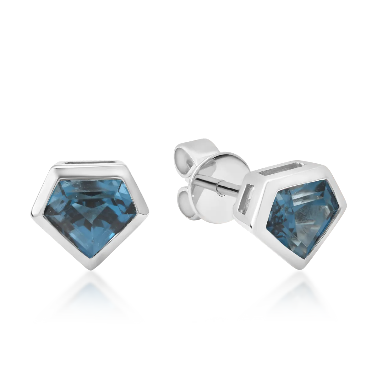 18K fehérarany fülbevaló 1.426ct londoni kék topázzal