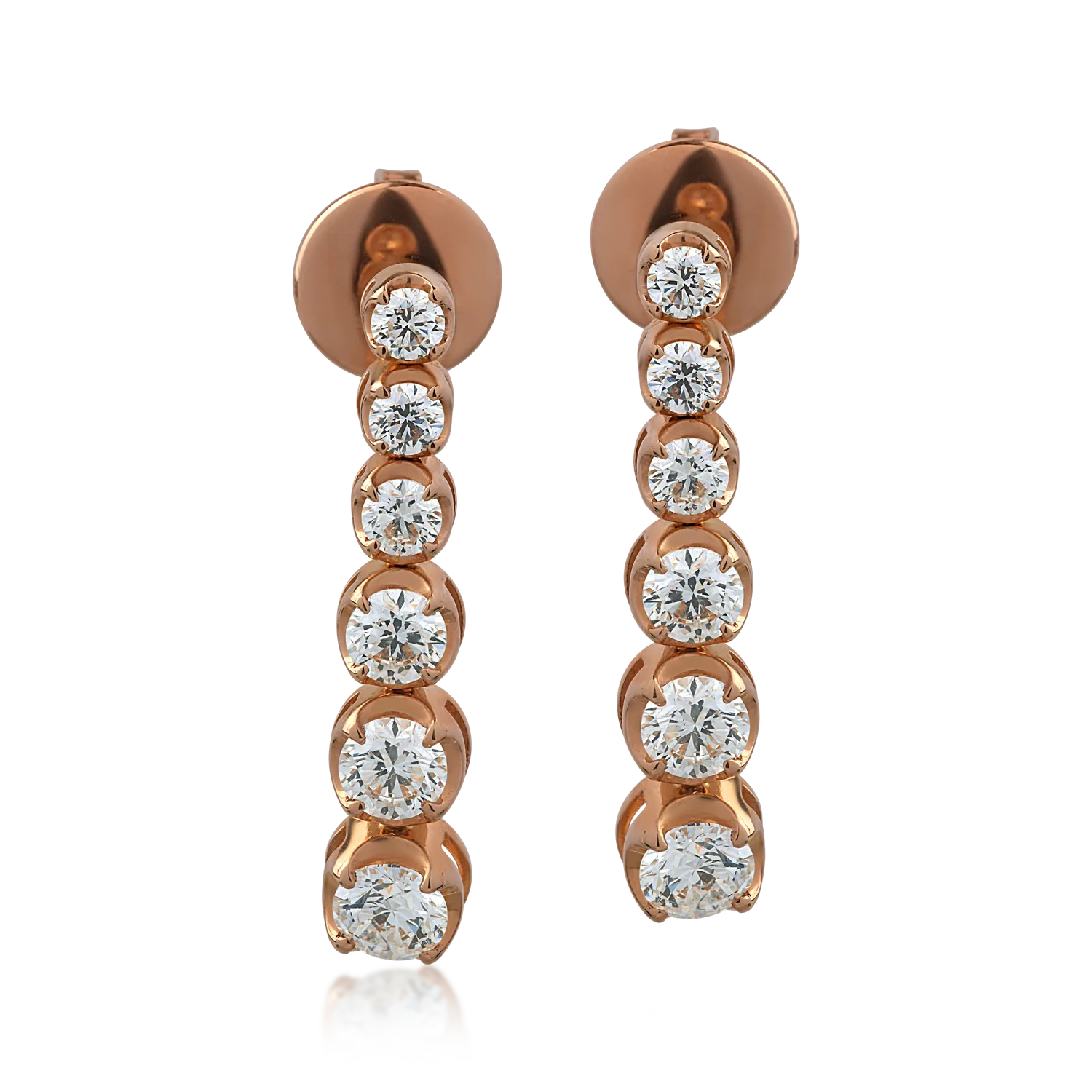 18K rose gold earrings with 1.15ct diamonds