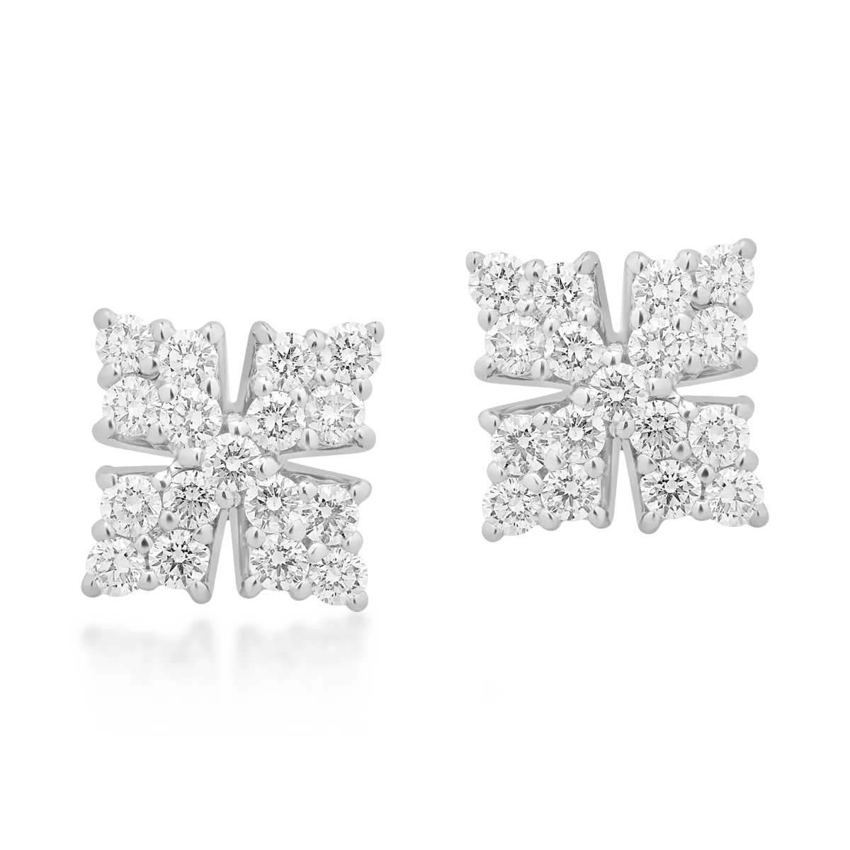 Cercei din aur alb cu diamante de 0.96ct