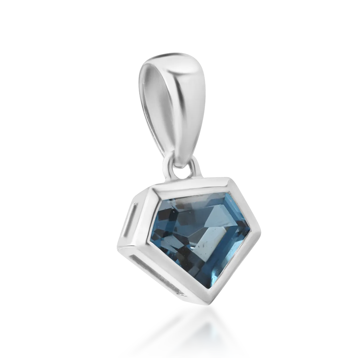 Pandantiv din aur alb de 18K cu topaz london blue de 0.67ct