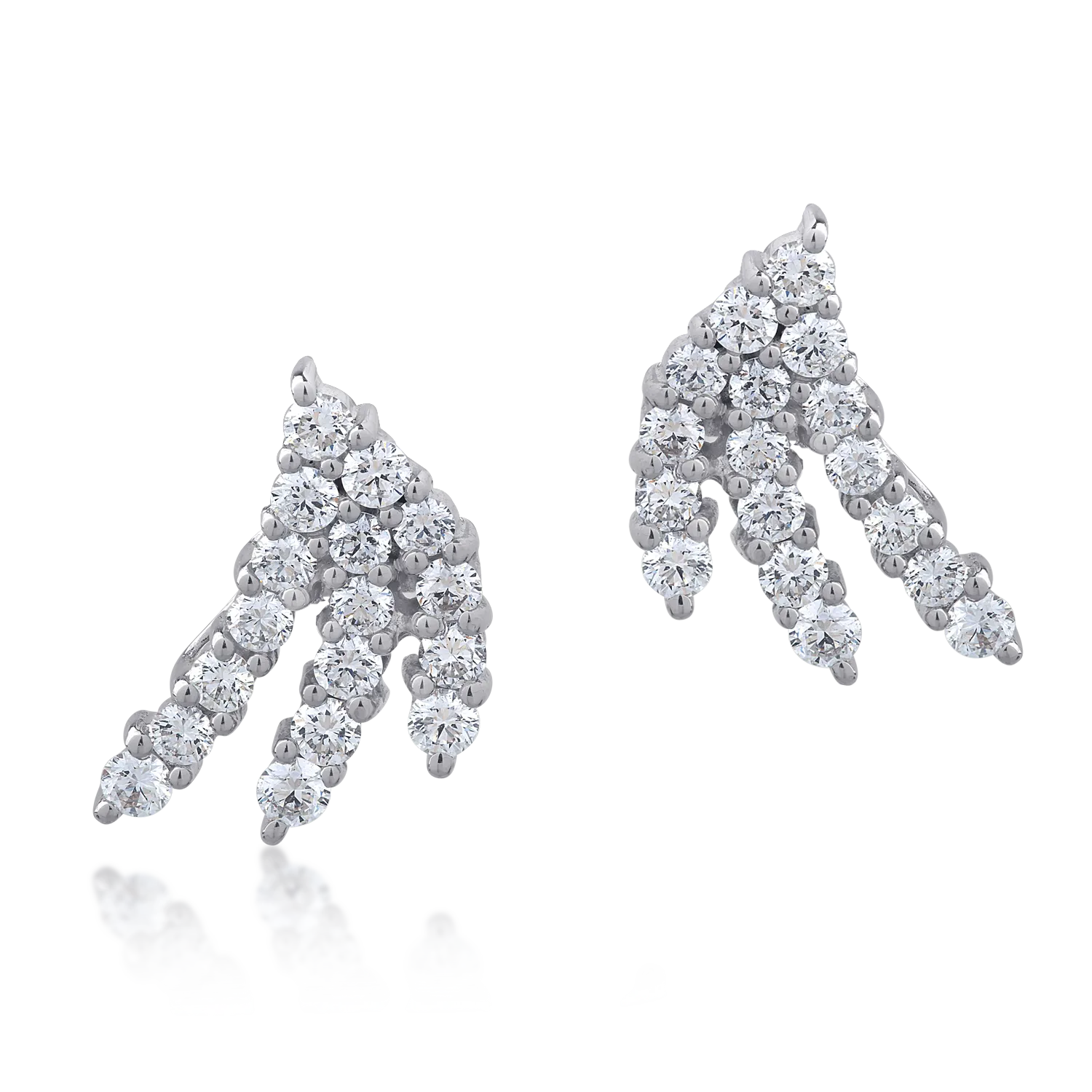 Cercei din aur alb cu diamante de 0.77ct