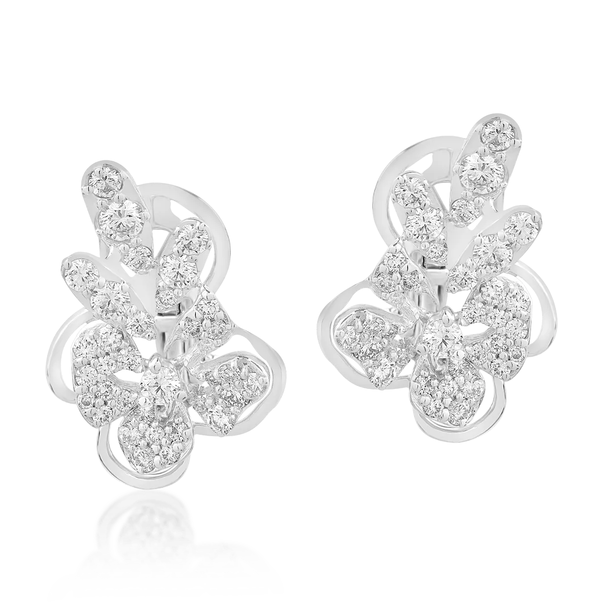 Cercei din aur alb de 18K cu diamante de 1.18ct-112261