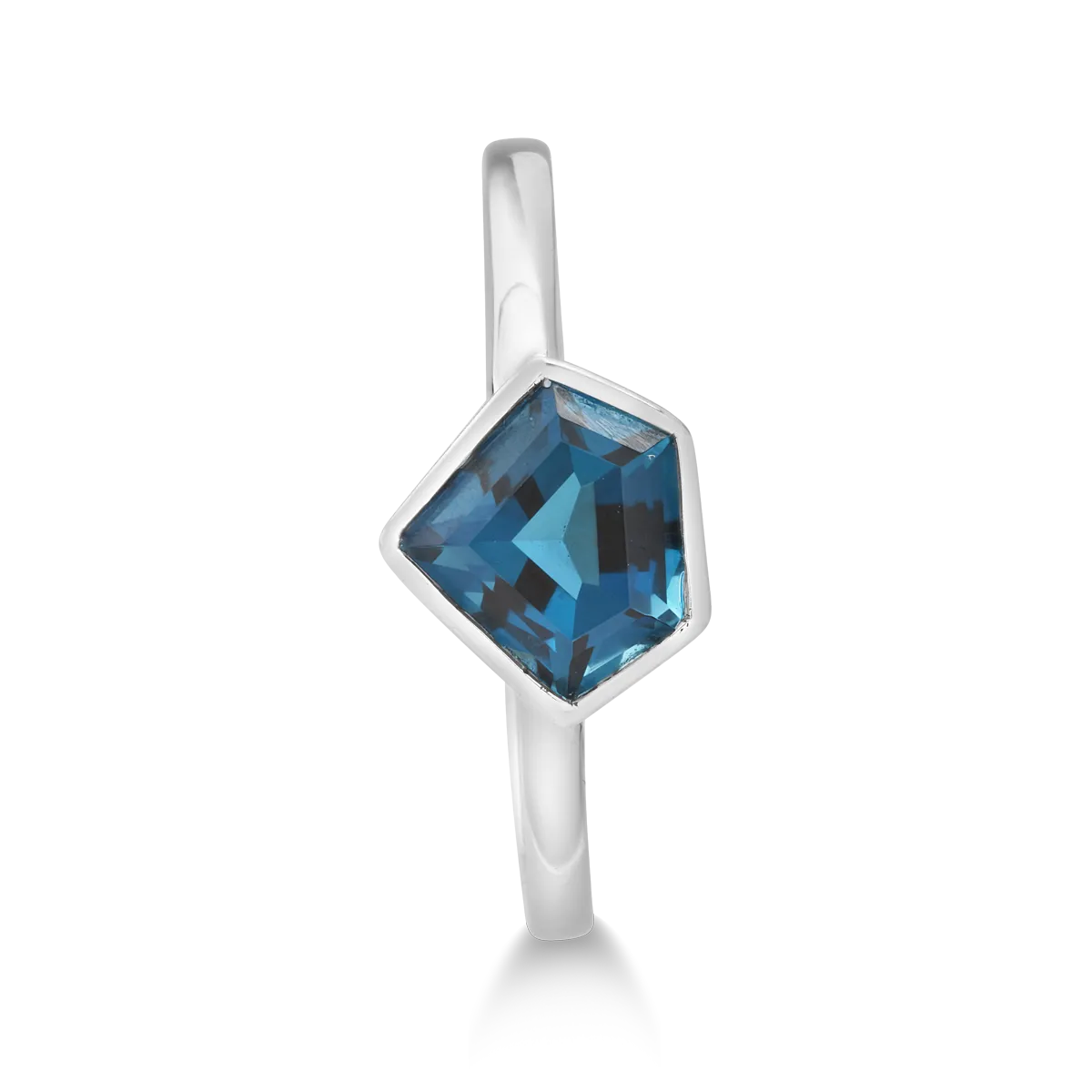 Inel din aur alb de 18K cu topaz london blue de 1.6ct