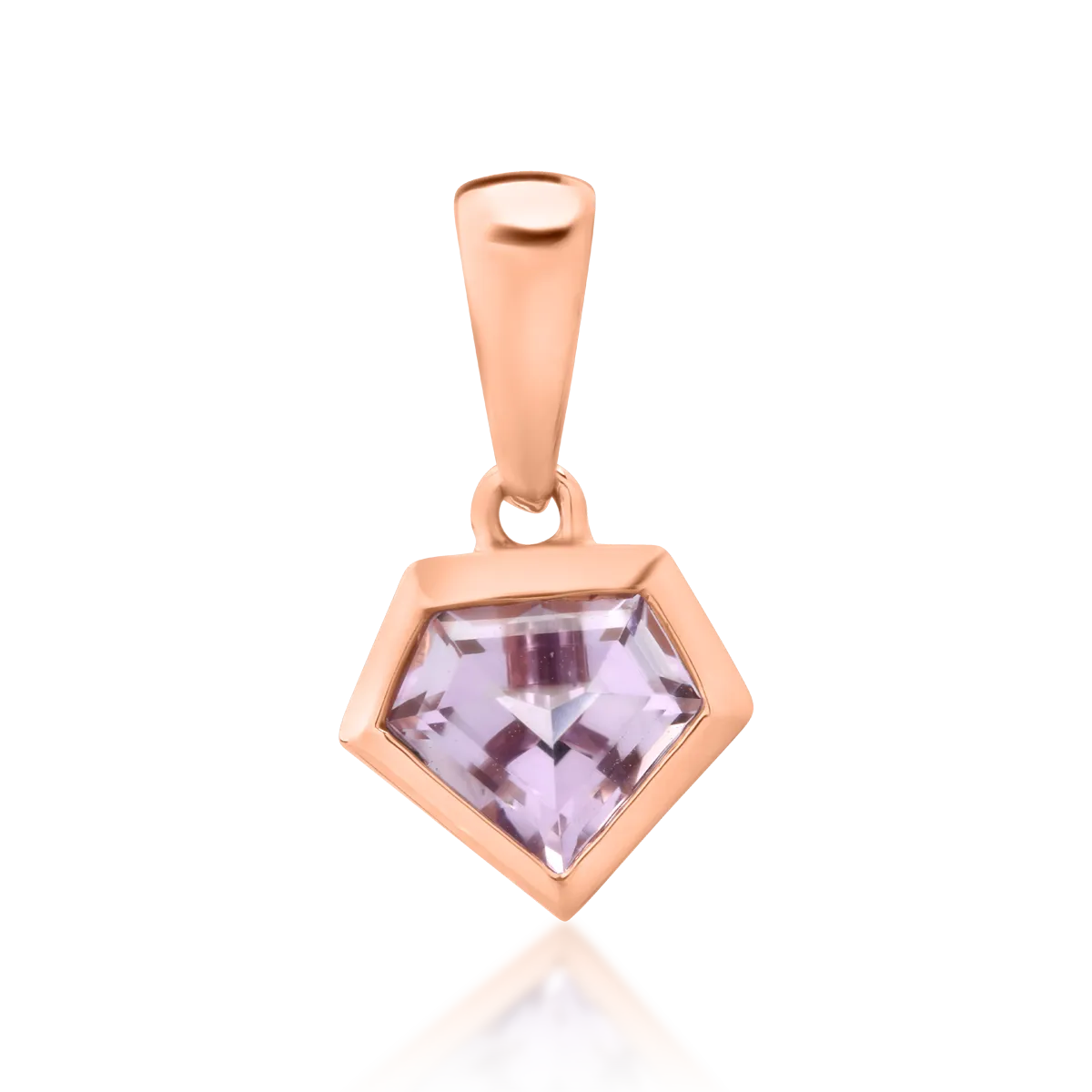 18K rose gold pendant with 0.5ct pink amethyst