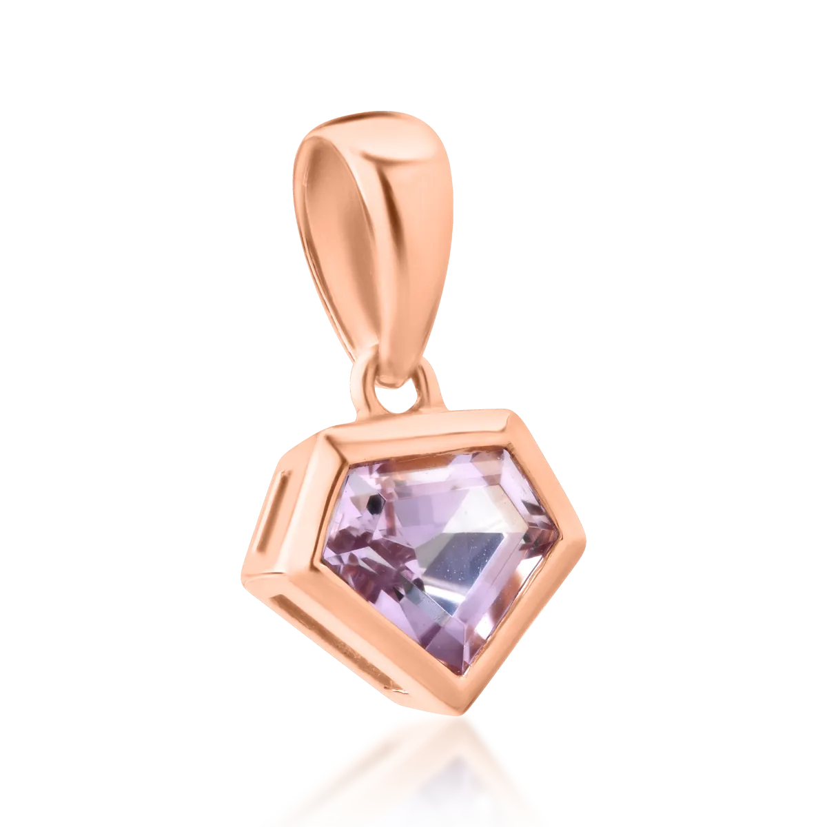 Pandantiv din aur roz de 18K cu ametist roz de 0.5ct