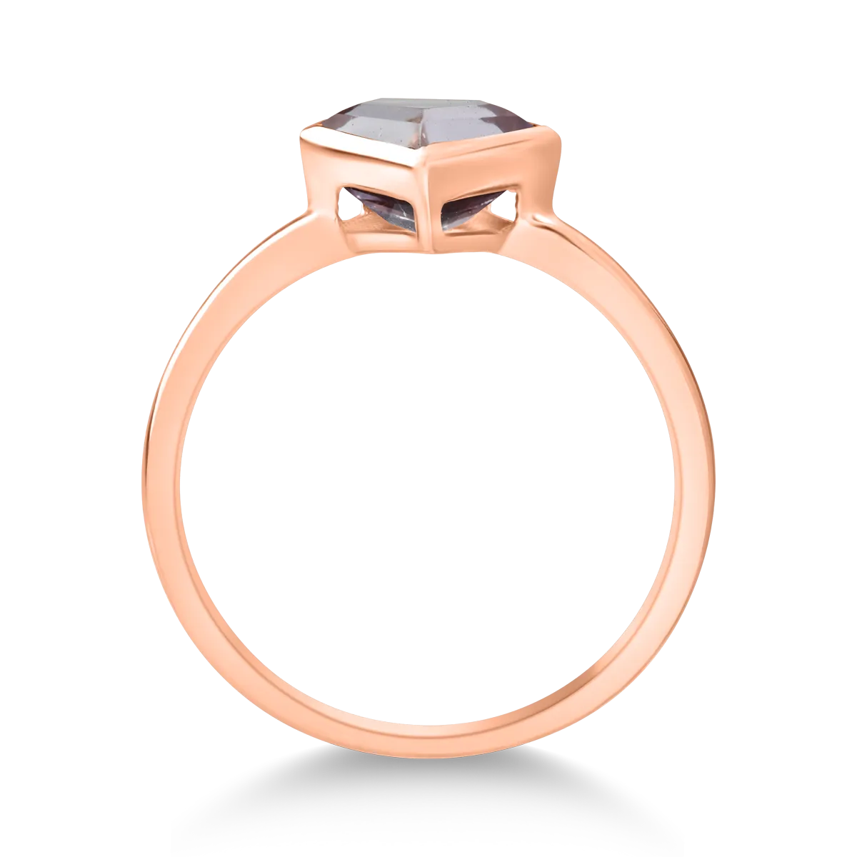 18K rózsa arany gyűrű 1.34ct rózsaszín ametiszttel