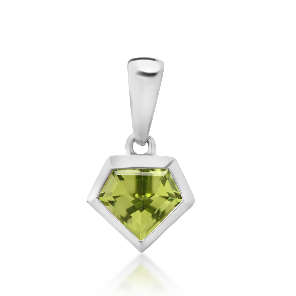 18K white gold pendant with 0.61ct peridot