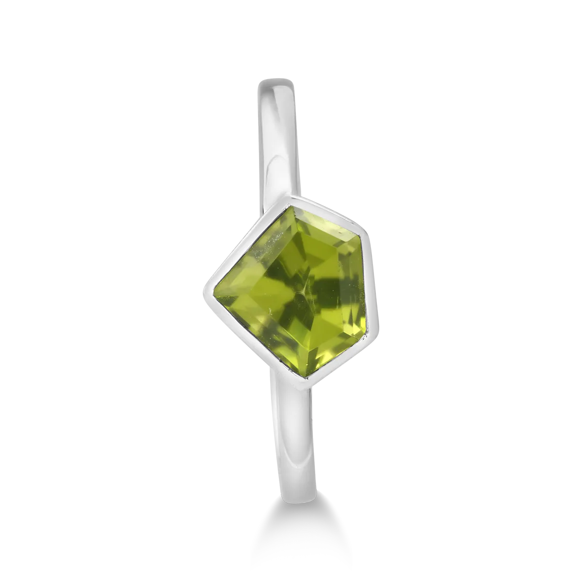18K white gold ring with 1.5ct peridot