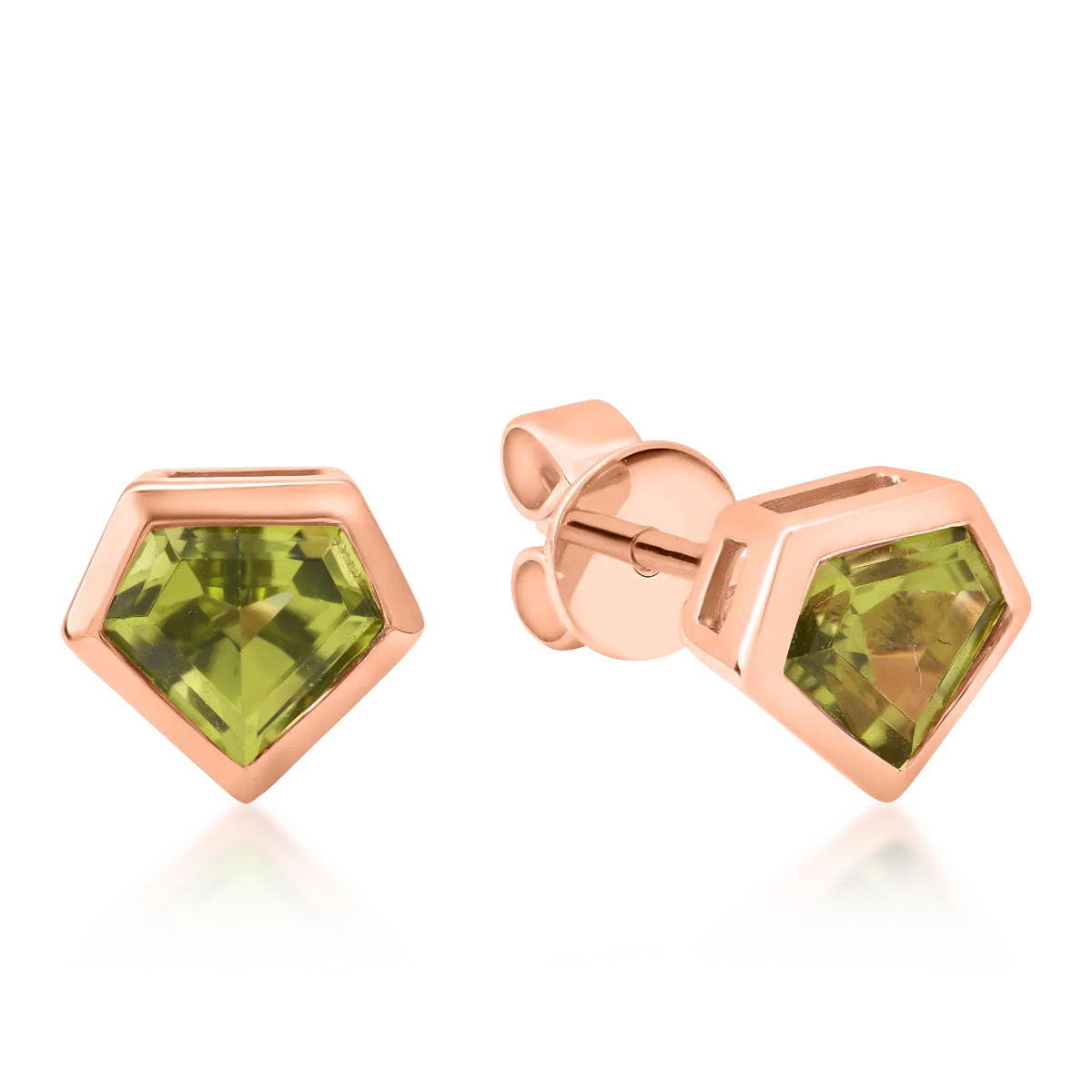 18K rose gold earrings with 1.28ct peridots