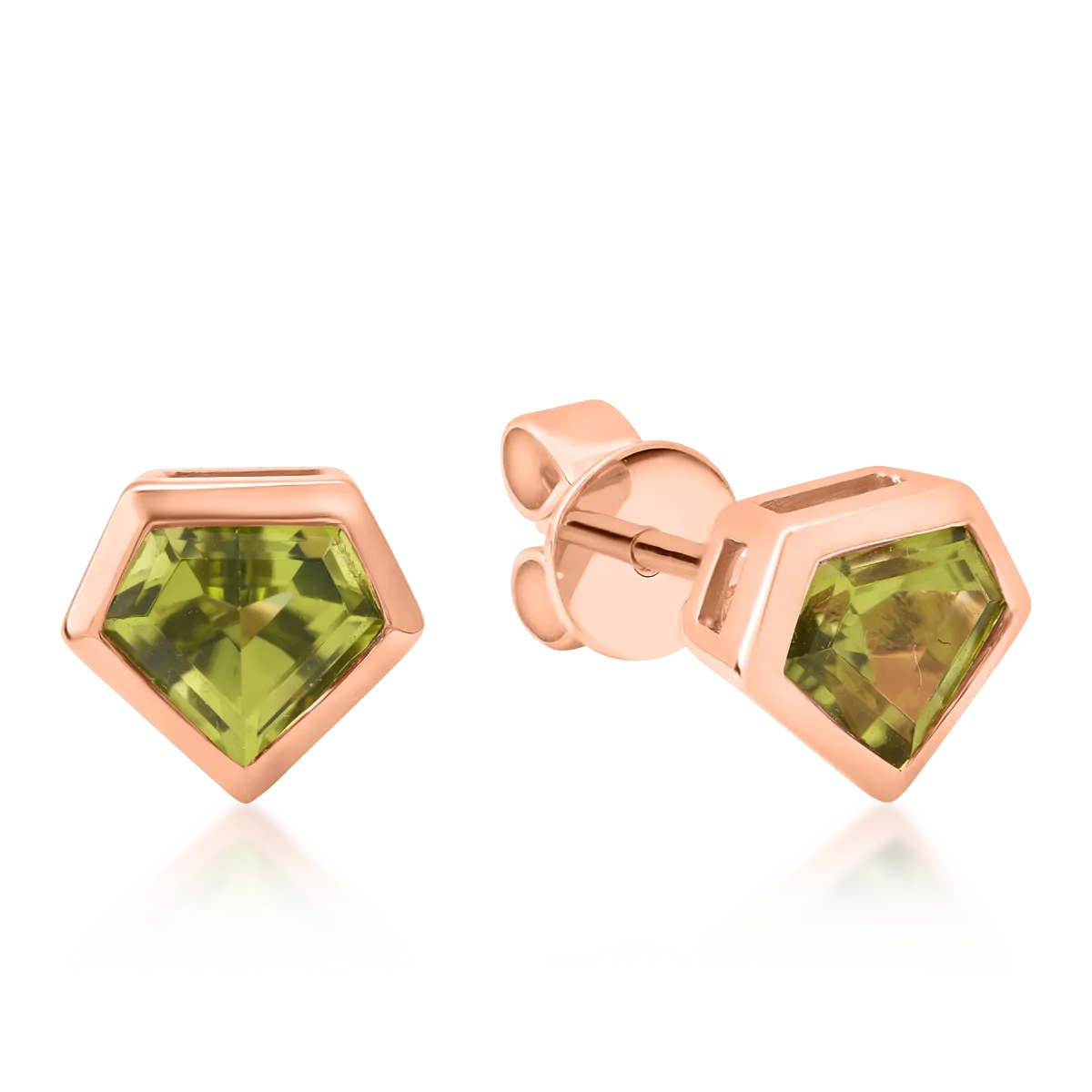 Teilor Cercei din aur roz cu peridote de 1.28ct