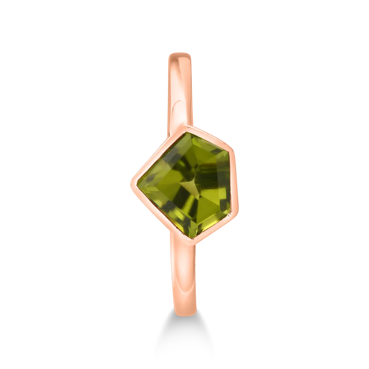 Inel din aur roz de 18K cu peridot de 1.43ct