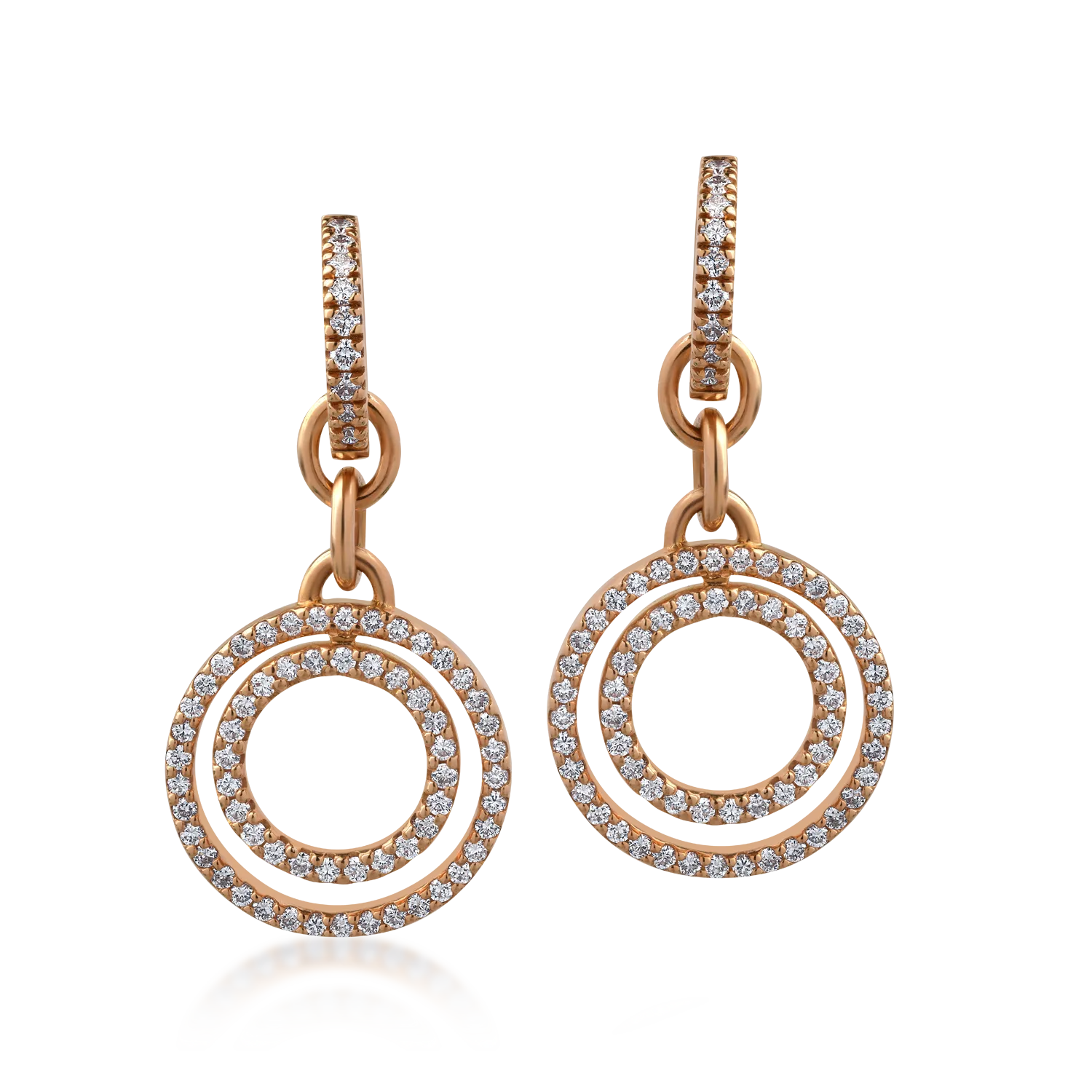 18K rose gold earrings with 1.56ct diamonds