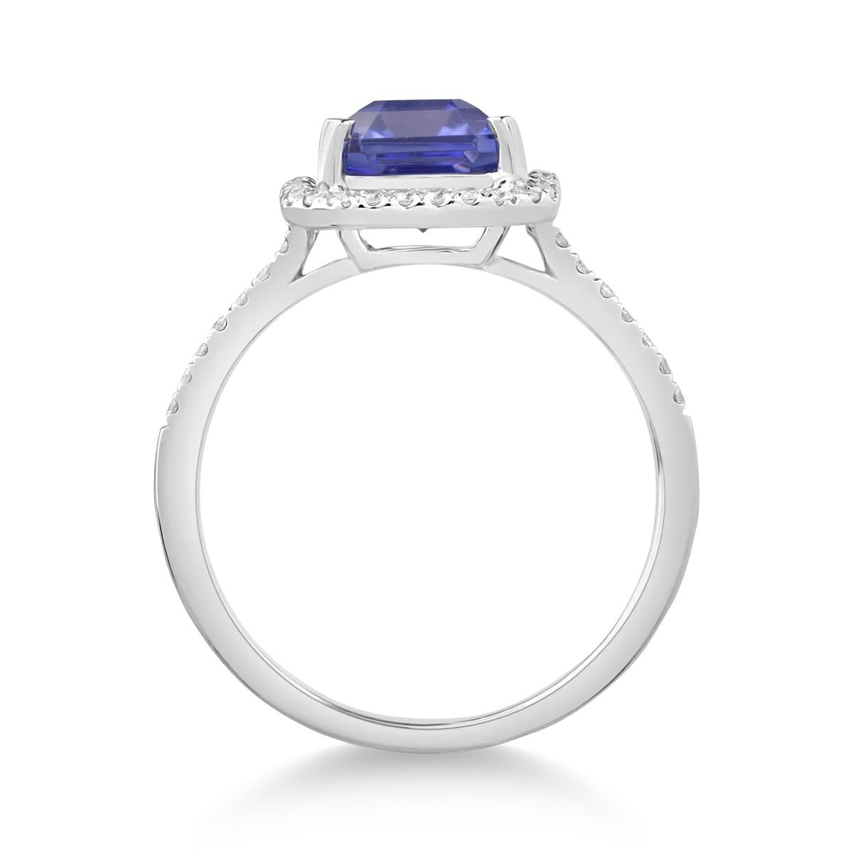 18K white gold ring with 2.06ct tanzanite and 0.231ct diamonds