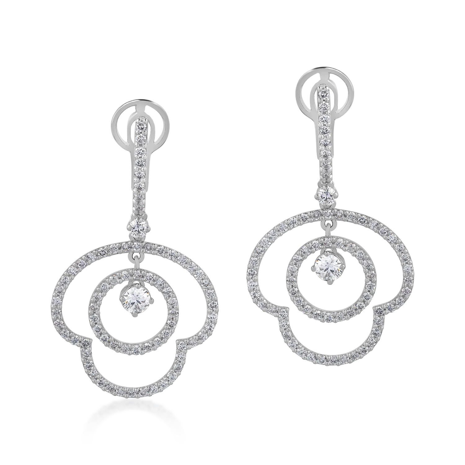 18K white gold earrings with 2.33ct diamonds