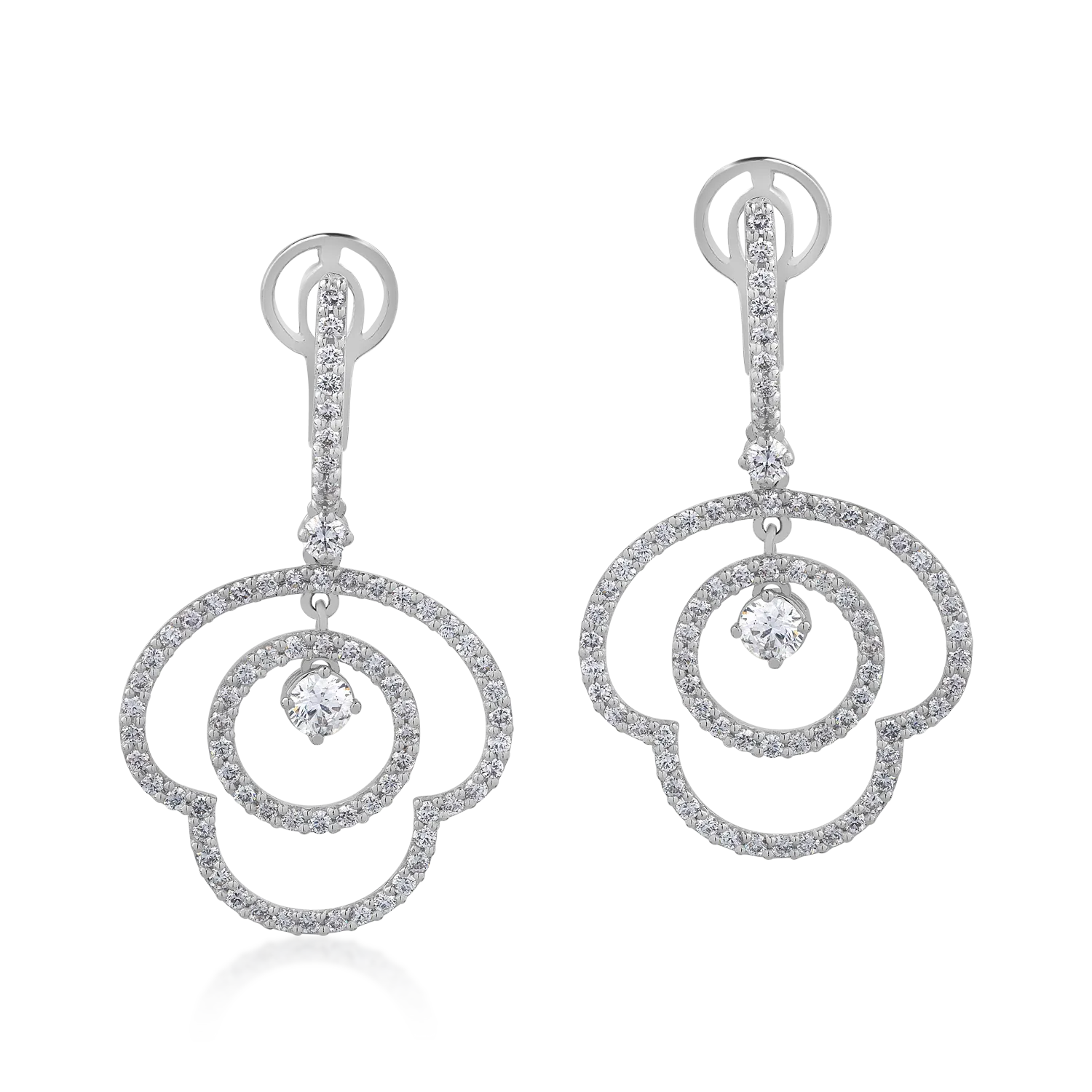 Cercei din aur alb cu diamante de 2.33ct