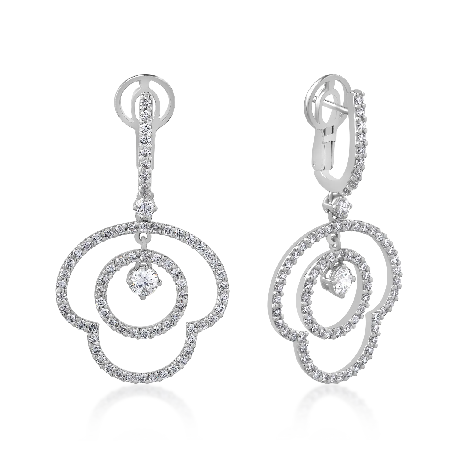 Teilor Cercei din aur alb cu diamante de 2.33ct