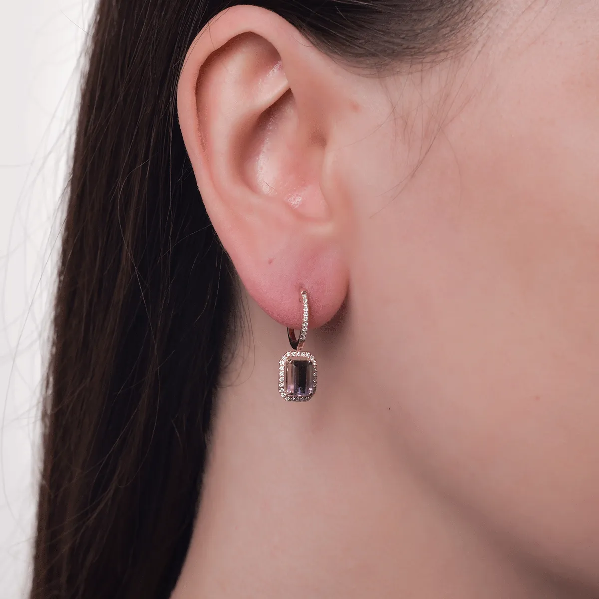 Обеци от 18K розово злато с 2.013ct аметрини и 0.22ct диаманти