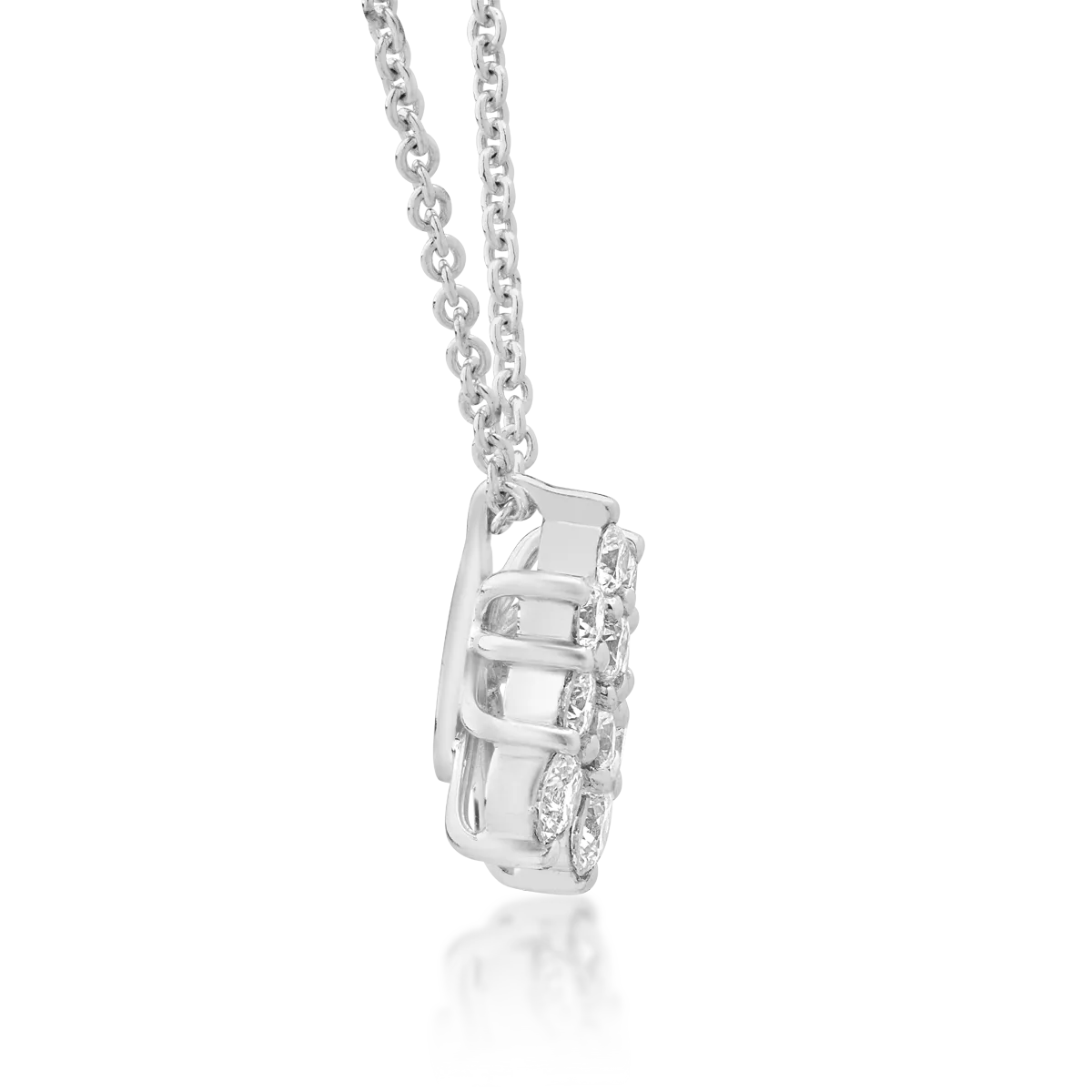 Lant cu pandantiv din aur alb de 18K cu diamante de 0.46ct
