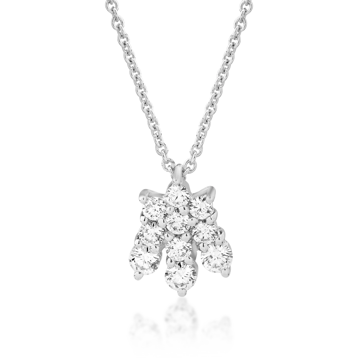 Lant cu pandantiv din aur alb cu diamante de 0.46ct