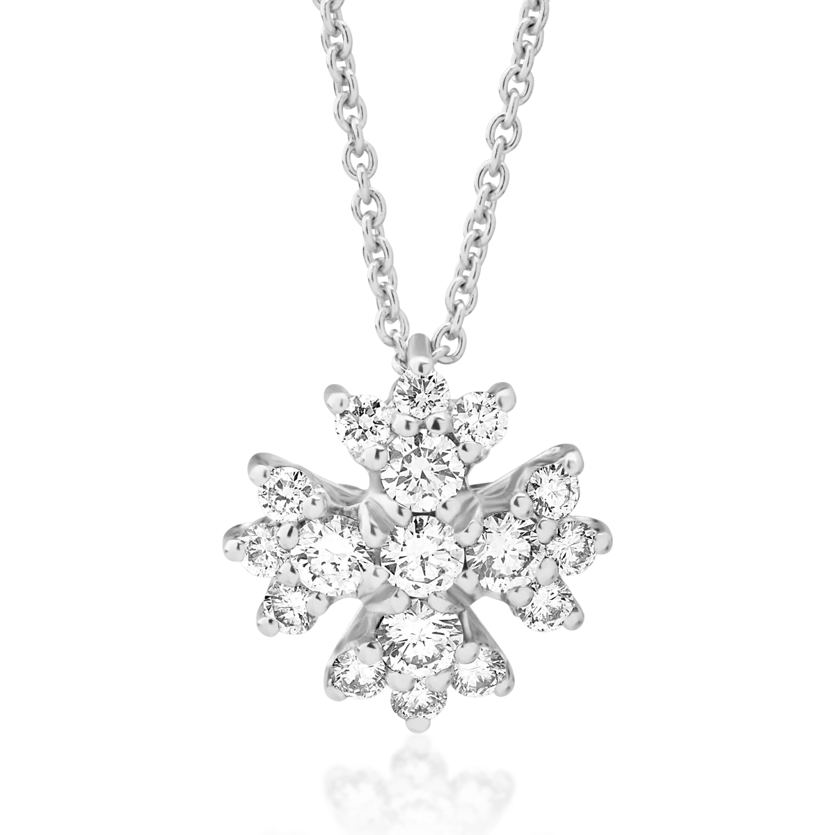 18K white gold pendant necklace with 0.58ct diamonds