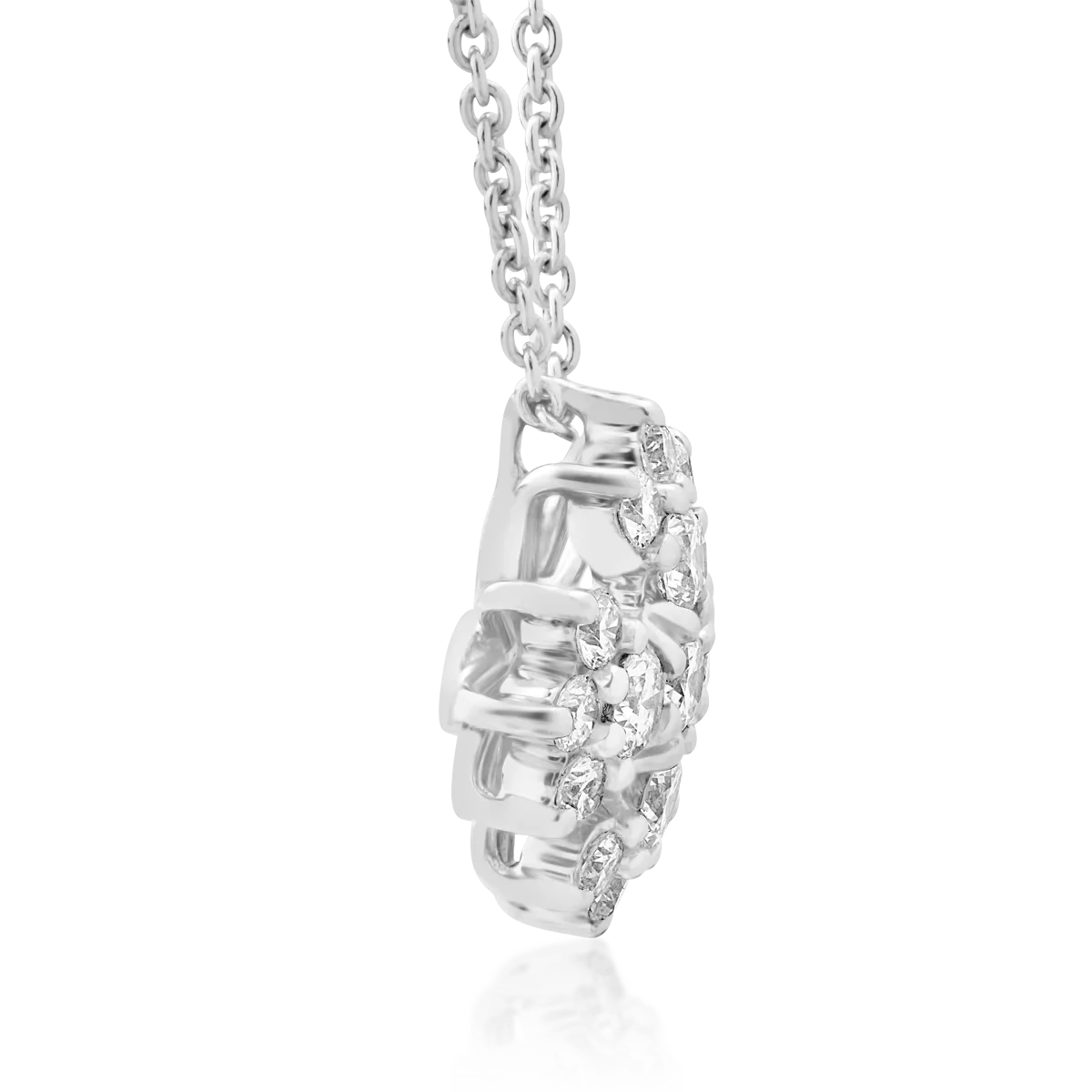 18K white gold pendant necklace with 0.58ct diamonds