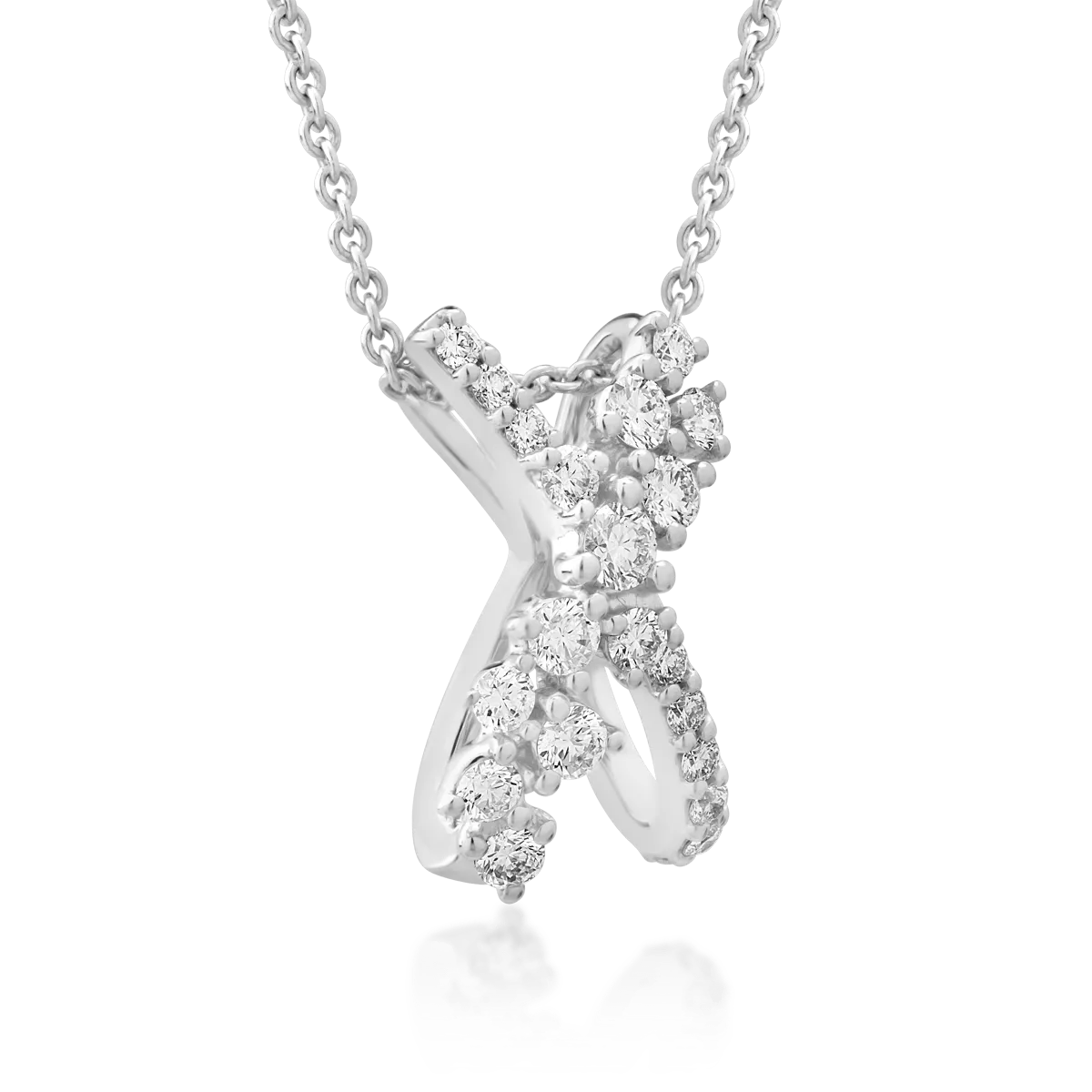 18K white gold pendant chain with 0.44ct diamonds