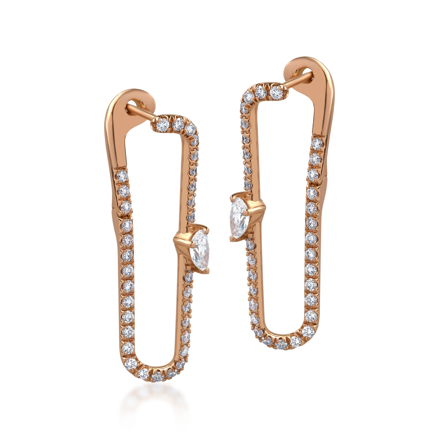 18K rose gold earrings with 1.55ct diamonds