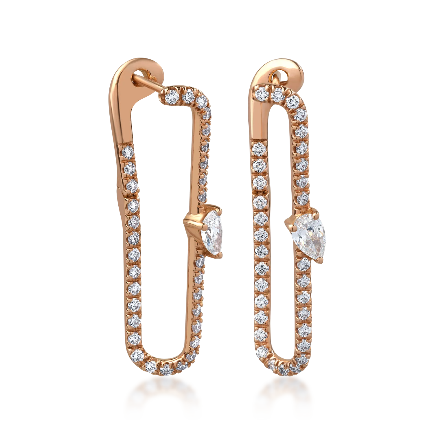 18K rose gold earrings with 1.55ct diamonds