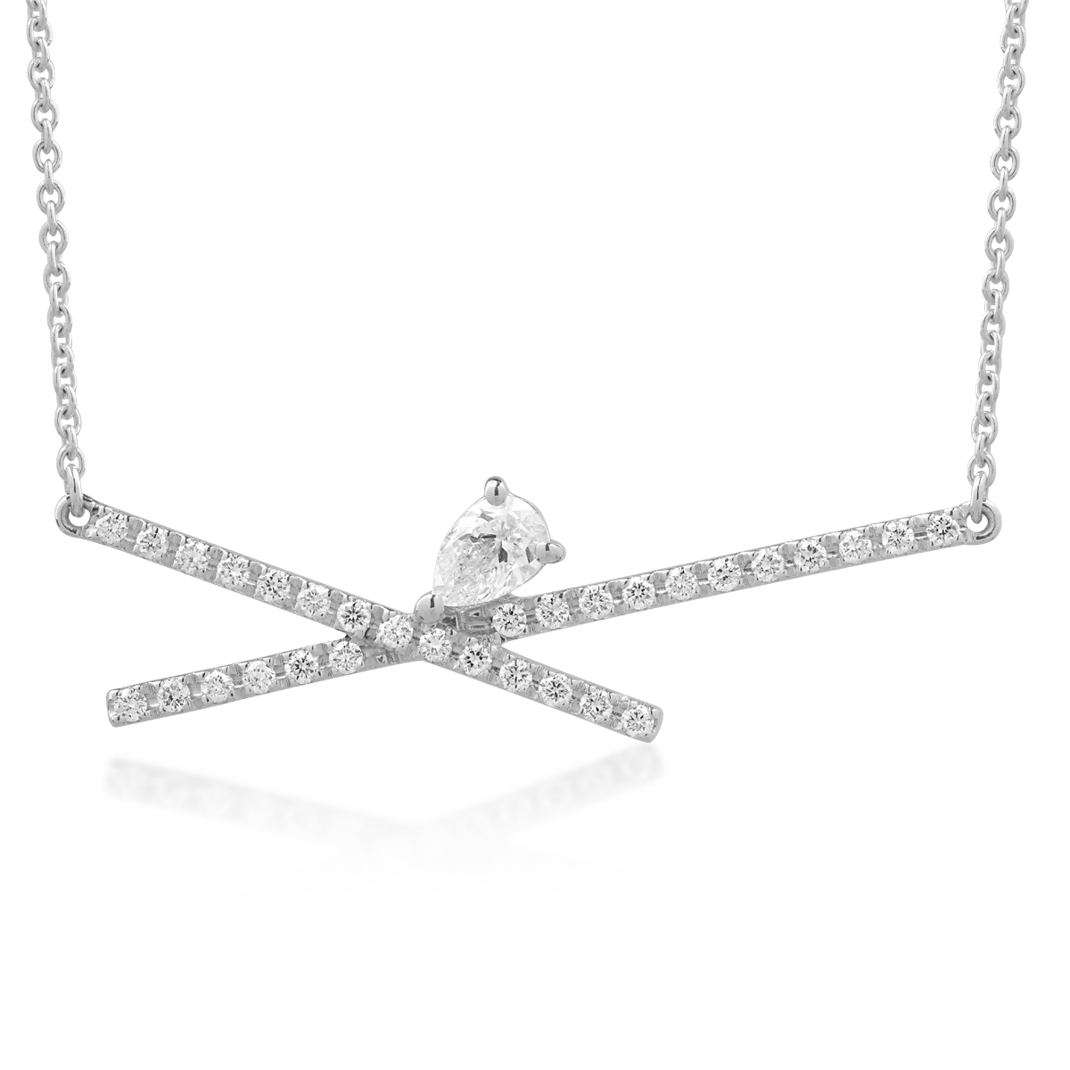 18K white gold pendant necklace with 0.46ct diamonds