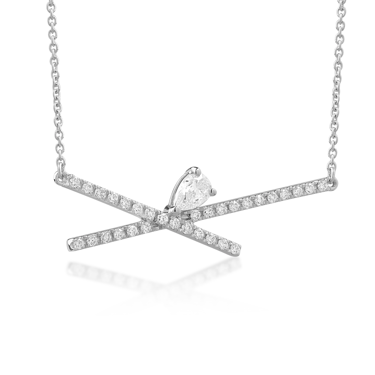 18K white gold pendant necklace with 0.46ct diamonds