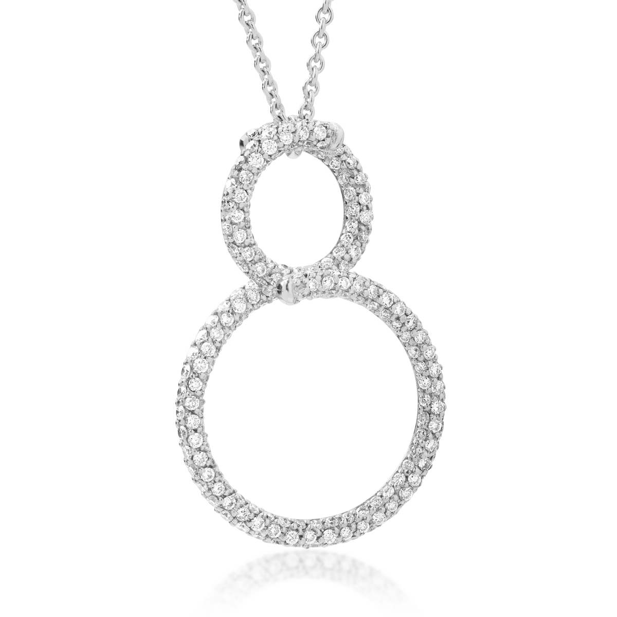 18K white gold pendant necklace with 1.13ct diamonds