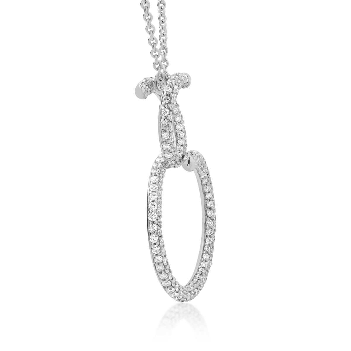 18K white gold pendant necklace with 1.13ct diamonds