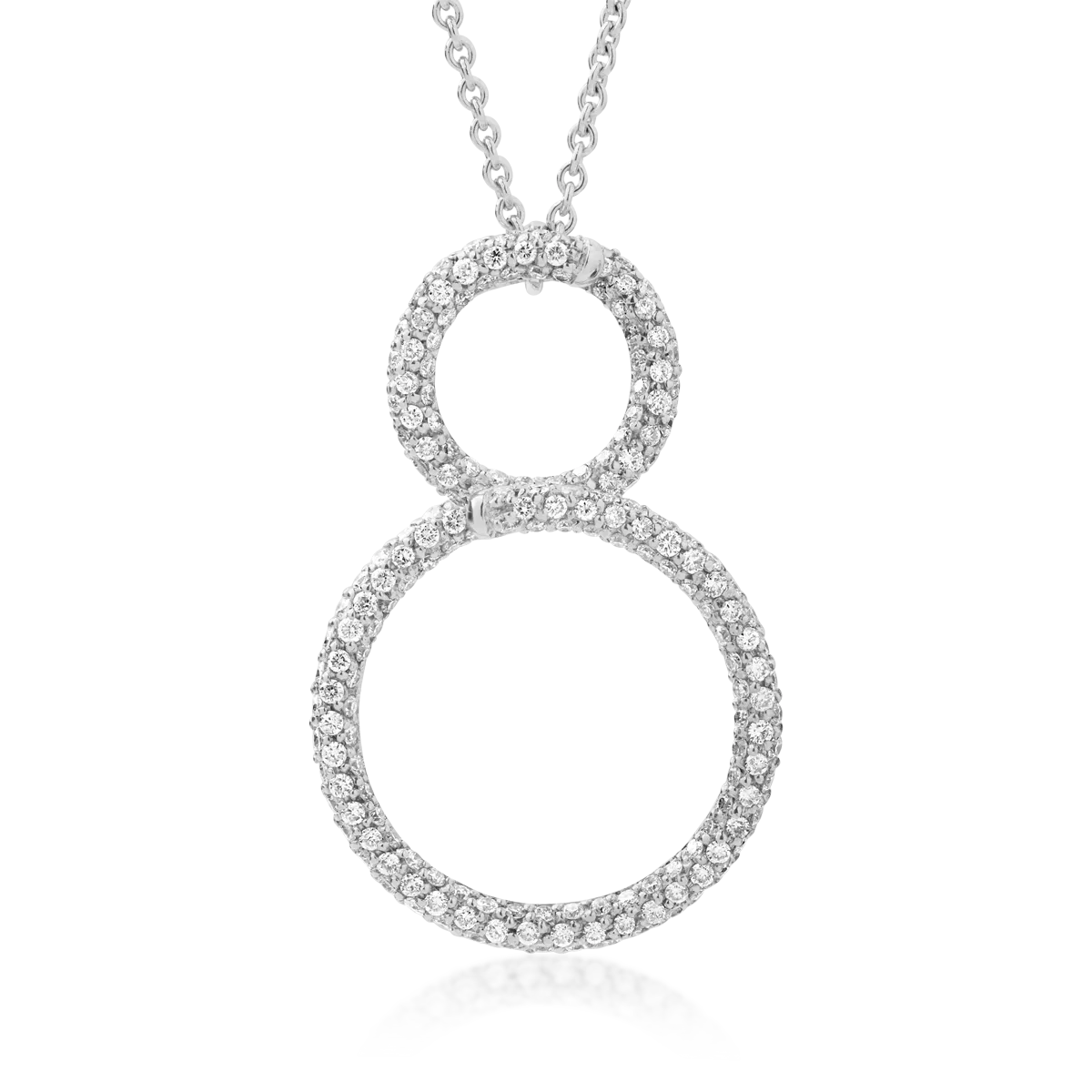 Lant cu pandantiv din aur alb cu diamante de 1.13ct