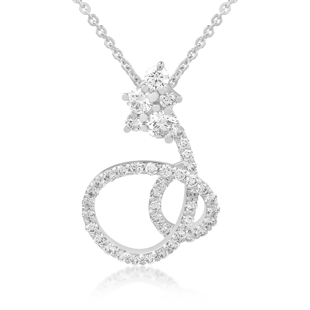 18K white gold pendant necklace with 0.75ct diamonds