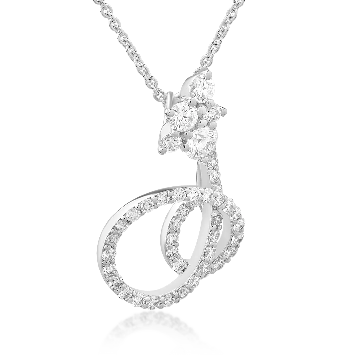 18K white gold pendant necklace with 0.75ct diamonds