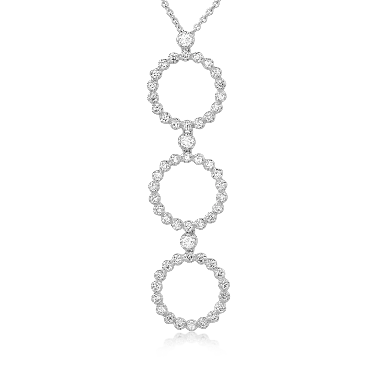 Lant cu pandantiv din aur alb cu diamante de 0.8ct