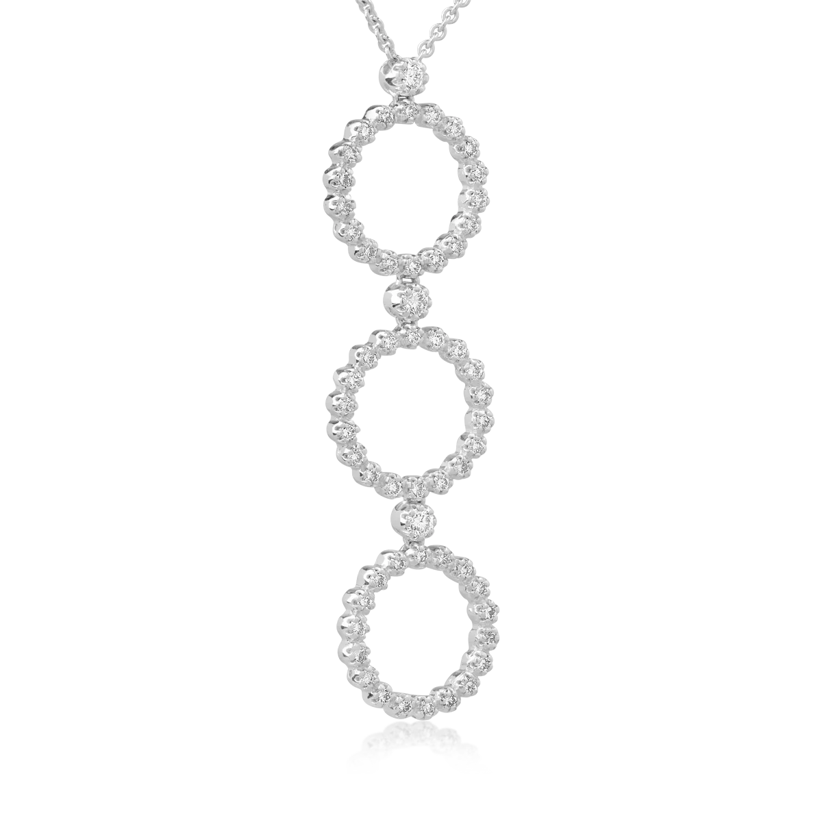 Колие с висулка от бяло злато 18K с диаманти 0.8ct