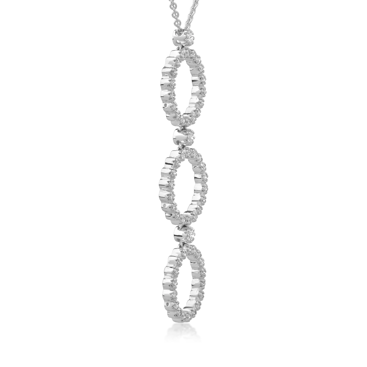 Колие с висулка от бяло злато 18K с диаманти 0.8ct