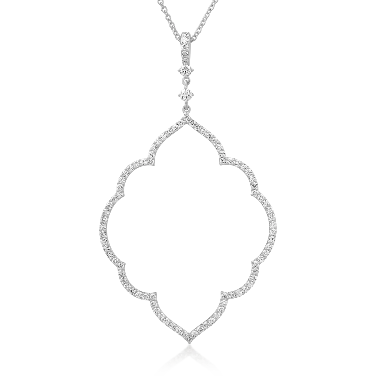 18K white gold pendant chain with 1.27ct diamonds