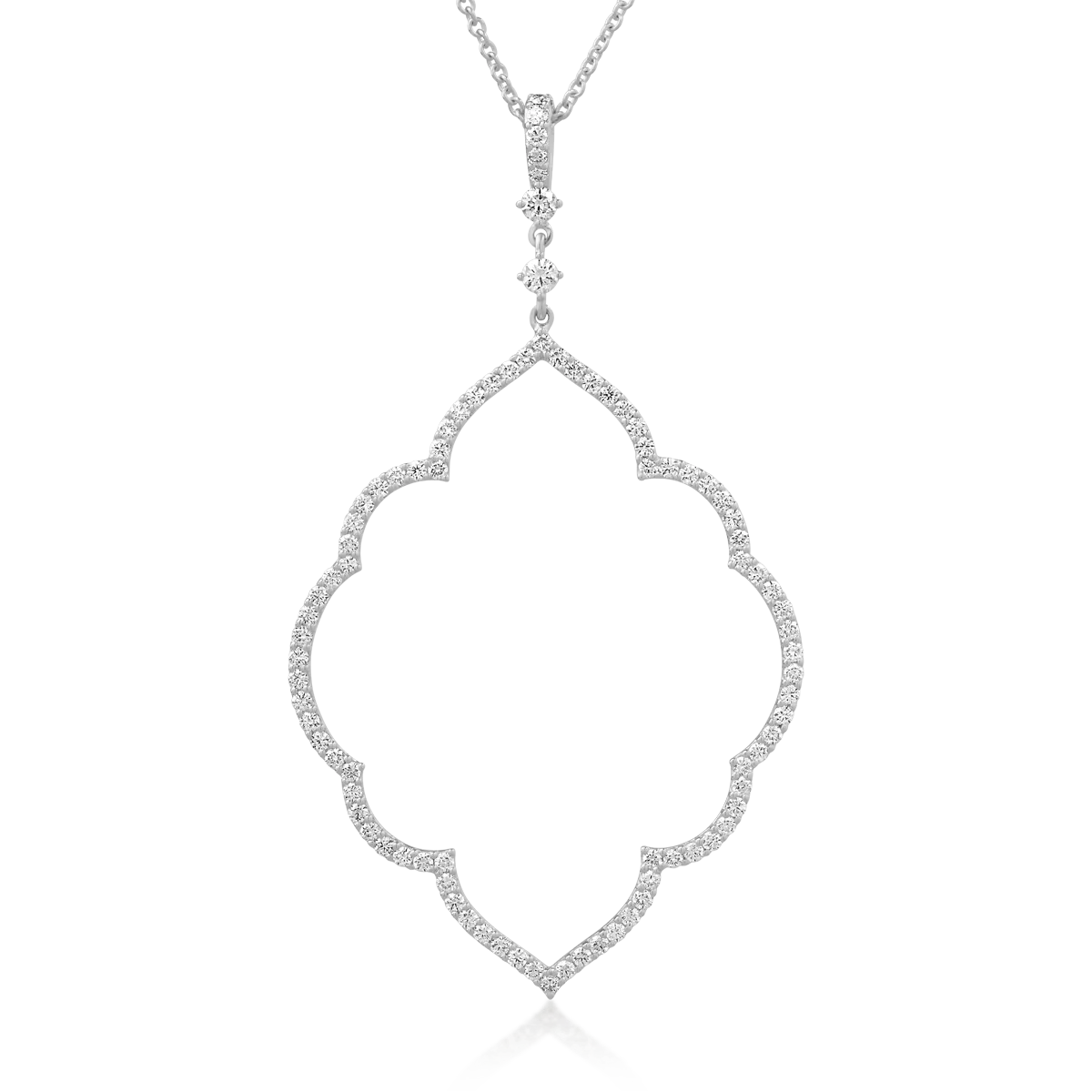 Lant cu pandantiv din aur alb cu diamante de 1.27ct
