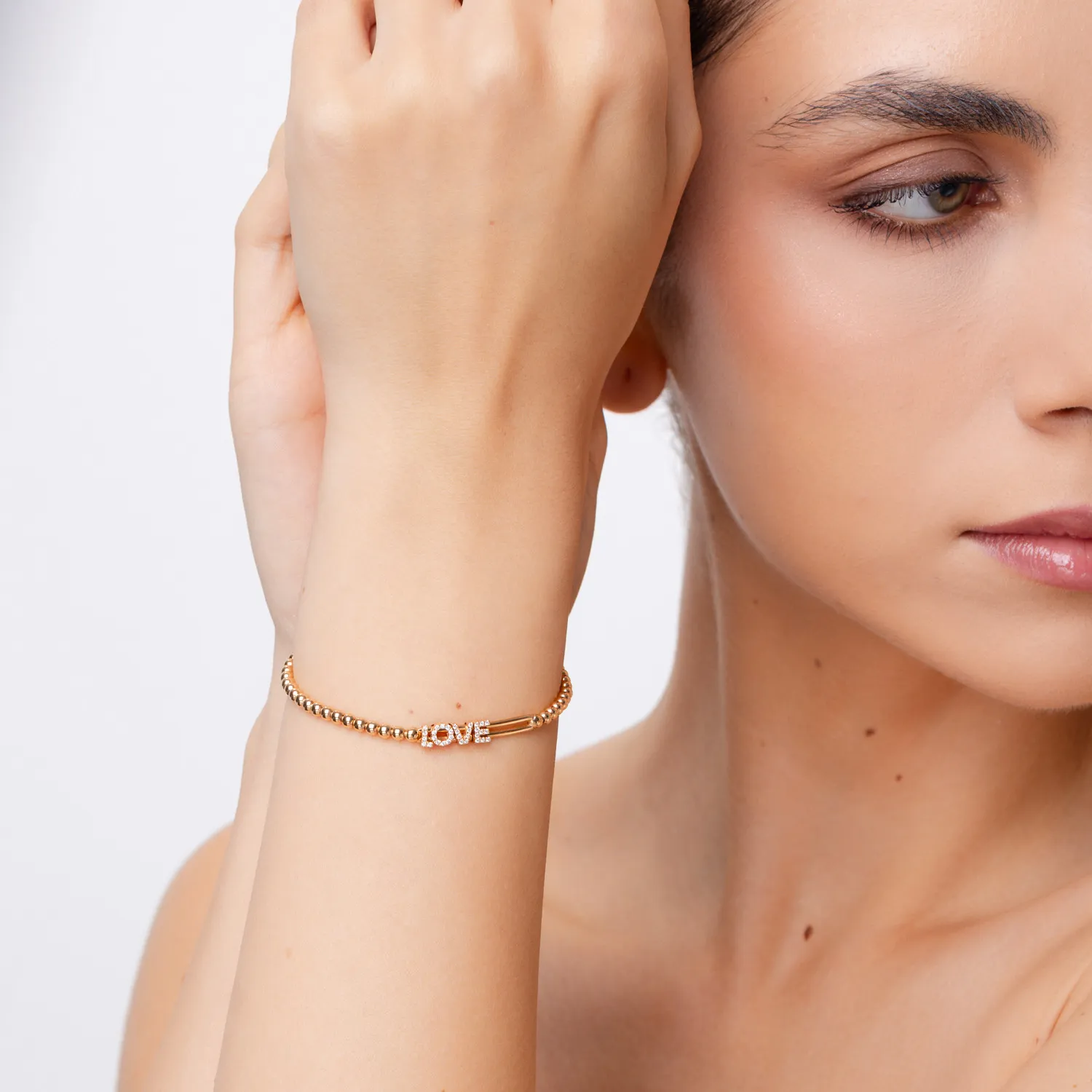 18K rose gold bracelet with diamonds of 0.12ct