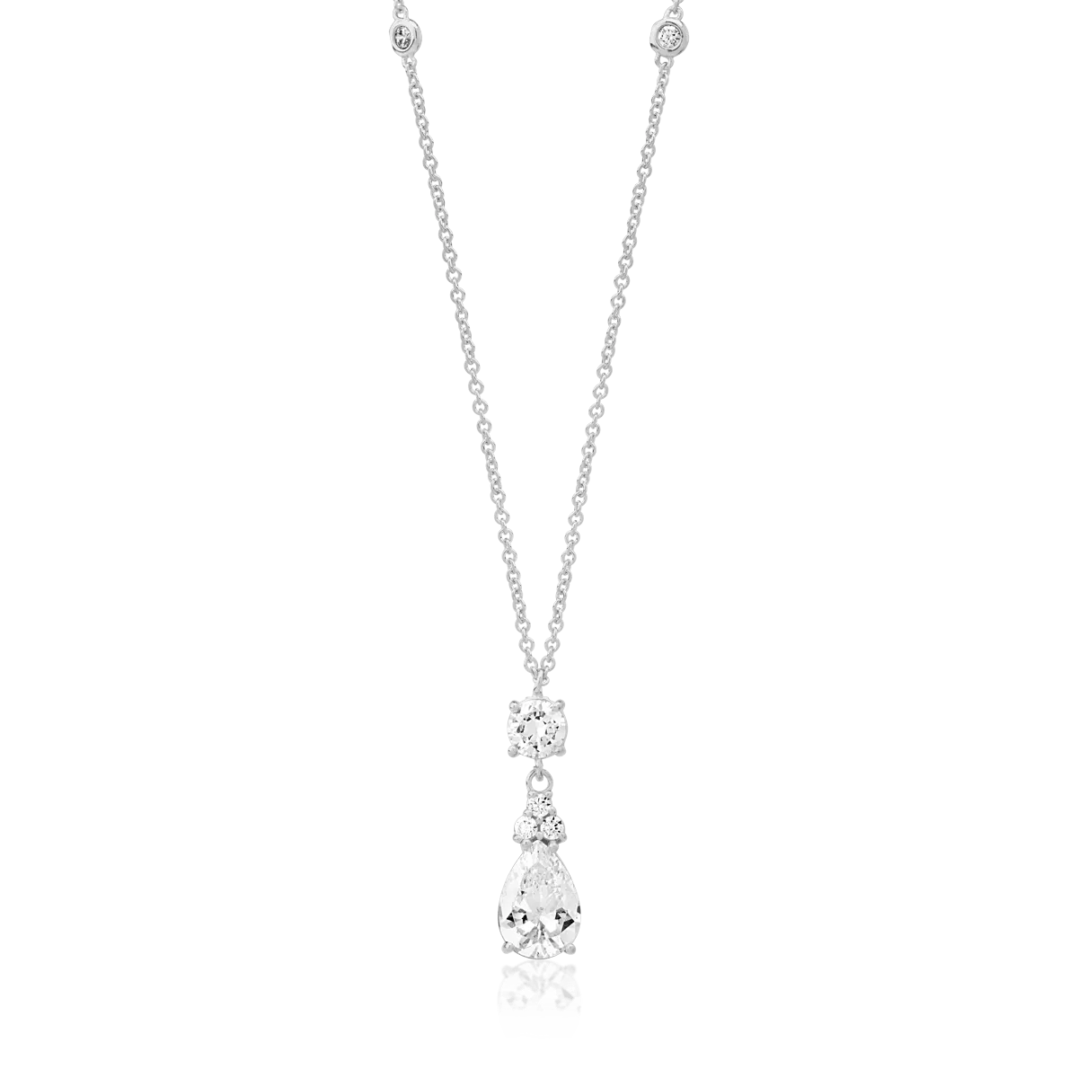 14K white gold pendant chain-112608