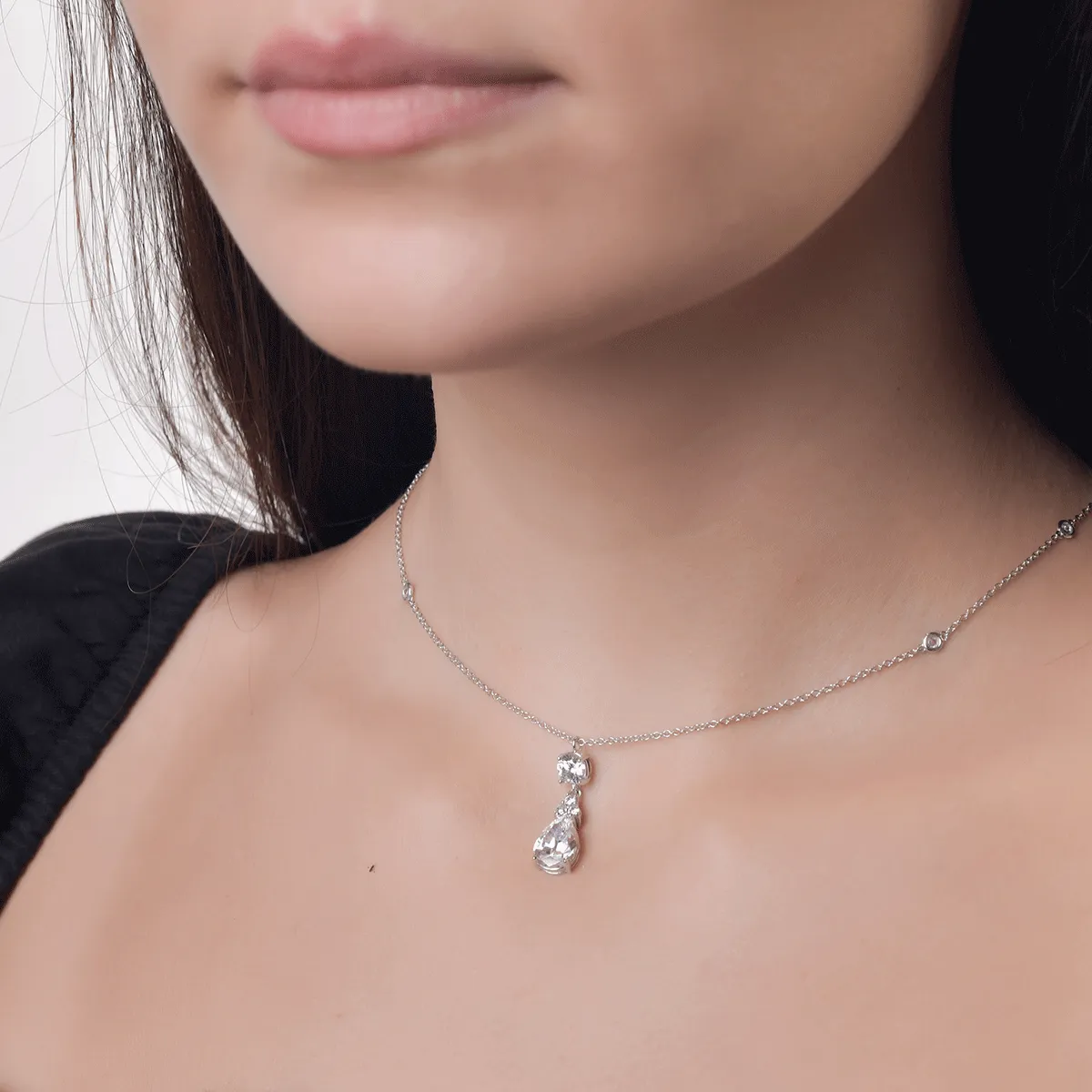 14K white gold pendant chain
