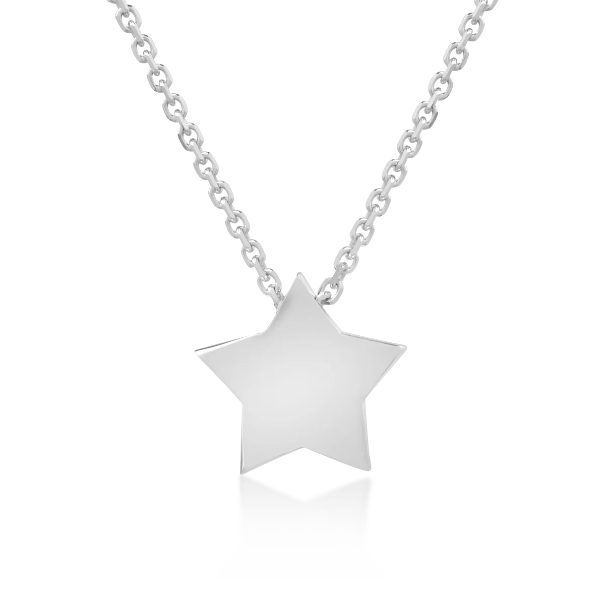 Lant cu pandantiv steluta din aur alb