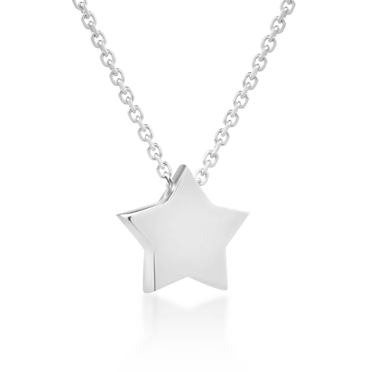 Lant cu pandantiv steluta din aur alb