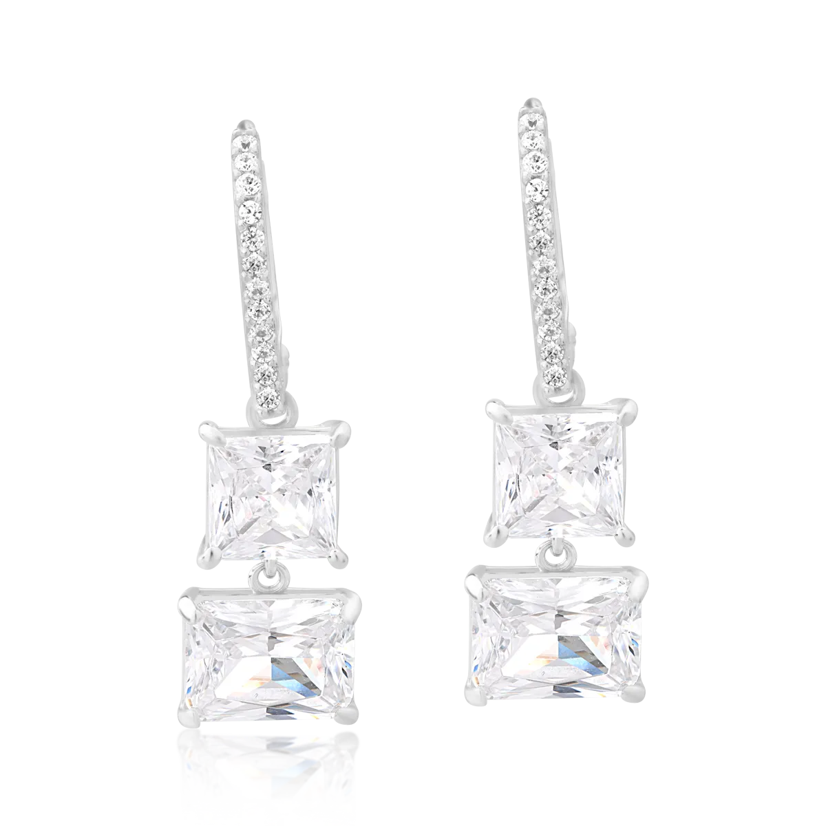 14K white gold earrings